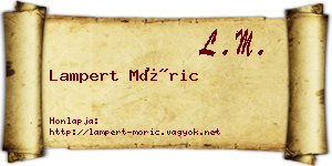 Lampert Móric névjegykártya
